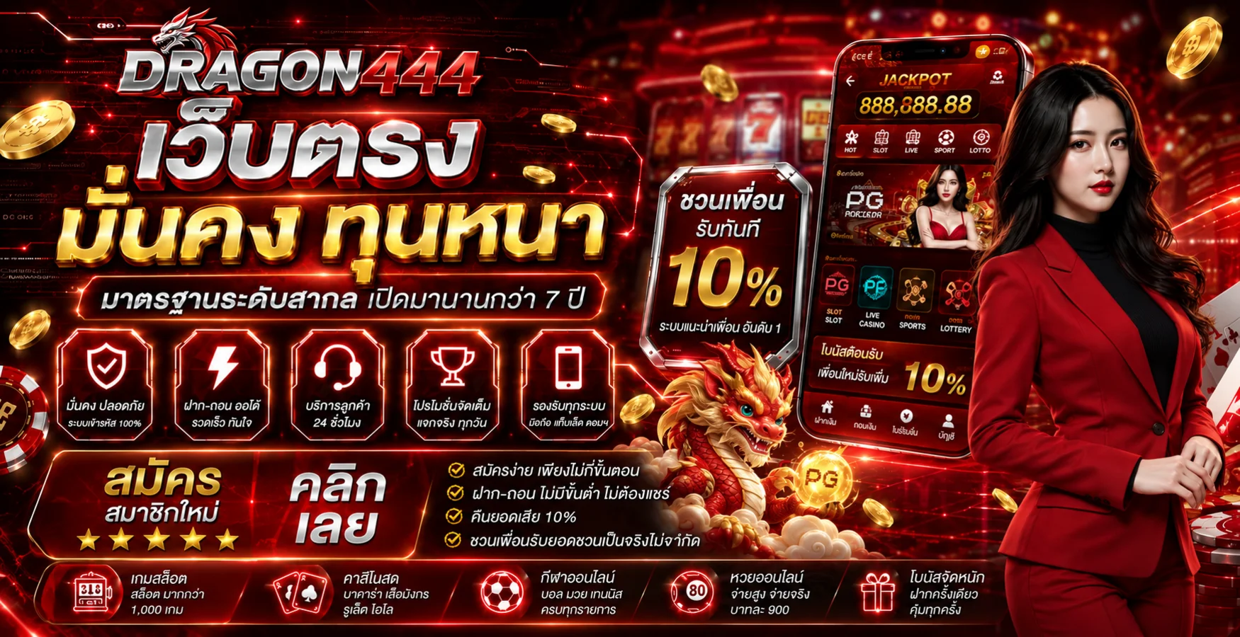DRAGON444 ทางเข้าเว็บหลักและระบบออโต้