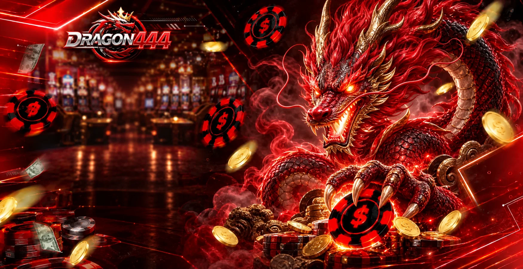 มังกรแดง DRAGON444 ในธีมคาสิโนพรีเมียม